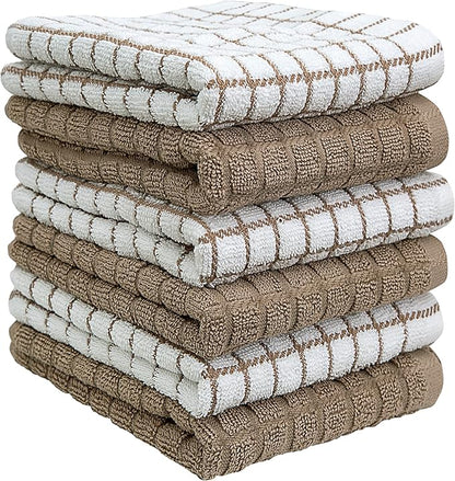 Bumble Kitchen Towels (6 Pack) | 16" x 28" | 100% Cotton Dish Towels for Kitchen | 380 GSM | Soft, Highly Absorbent & Durable Dish Towels with Hanging Loop | Tan