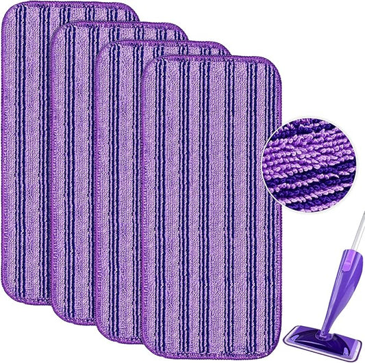 Updated & Innovative Cationic Mop Pads for Swiffer Wet Jet and Most Velcro 10" 11" 12" Spray Mops, Reusable Swiffer Wet Jet Mop Pads Replacement