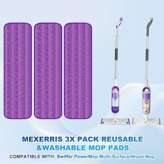 Spray Mops for Hardwood Floor Cleaning: MEXERRIS Floor Mop with 3 Washable Pads for Swiffer Powermop - Wet Mops with 2 Refillable Bottles - Home Commercial Dust Mop for Wood Laminate Ceramic Tiles