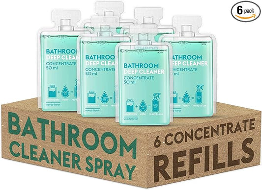 DUTYBOX Bathroom 6 Capsule Packs - Cleaner Capsule Pack, Cleaning Supplies for Bathtub, Shower, Toilet, Faucet, Tile Floor, Capsule Packs for Spray Bottle Solution