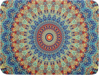 Bohemian Mandala Dish Drying Mat for Kitchen Counter Boho Ethnic Drying Mat 18 x 24 Inch with High Absorbent Reversible Microfiber Dish Drying Pad Dish Rack Pad Drainer Mat for Coffee Bar
