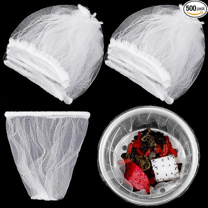 Suclain 500 Pcs Disposable Mesh Sink Strainer Bags, Elastic Kitchen Sink Strainer Filter Mesh Trash Bag Anti Clogging, Fits Most Sizes of Sink Strainer (4 x 4 Inch)