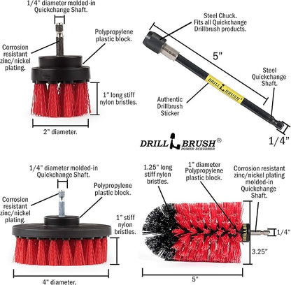 Drill Brush Power Scrubber by Useful Products - Multi Surface Cleaning Brush with Long Reach Extension - Rotary Tool Accessory Brush - Marble Cleaner Bit Brushes for Drill - Drill Brushes for Cleaning