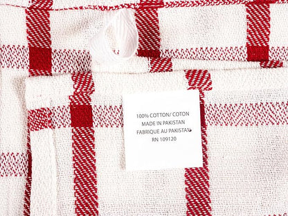 KAF Home Assorted Flat Kitchen Towels - Set of 10, 18 x 28 Inch (Red)