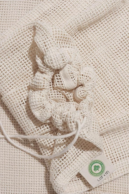 Cotton Mesh Laundry Bags for Delicate Clothes - Set of 3 Extra Large Mesh Washing Bags with Drawstring - Micro-plastic-free, Toxin-free, Dye-free & Unbleached Dryer Washer Bags (3 X-Large - 14”x18”)