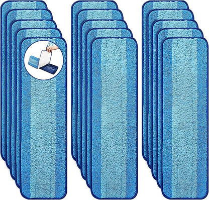15-Pack Microfiber Mop Pads for Bona Mpo- Washable Reusable Refills for Hardwood, Tile & Multi-Surface Floors | Pet Hair & Stain Remover