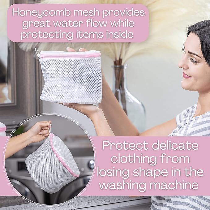Mamlyn Mesh Bra Bags for Washing Machine, Lingerie wash Bags for Laundry