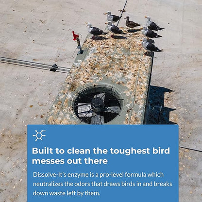 Bird Barrier Dissolve-It Enzyme Cleaner - Bird Dropping - Dissolves Waste – Treat Affected Areas Before Installing Bird Control Products - 1 Gallon Makes 2 Gallons