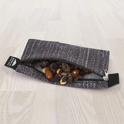 Nordic By Nature 4 Pack - Reusable Sandwich Bags Dishwasher Safe BPA Free - Durable Washable Quick Dry Cloth Baggies -Reusable Snack Bags For Kids School Lunches - Easy Open Zipper- (Black Denim)
