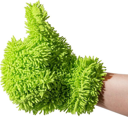 Microfiber Dusting Glove for Kitchen and Home by Scrub-it - Car, Furniture & Window Cleaning Gloves - Cuts Through Dirt Without Using Chemicals - Perfect for Stainless Steel Dusting -2 Pack (Green)