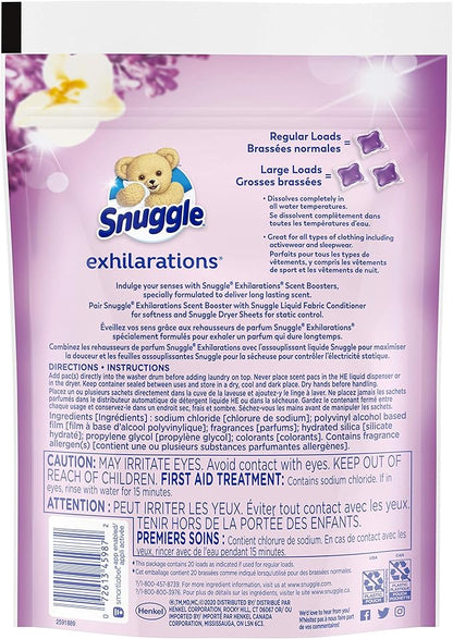 Snuggle Exhilarations in Wash Laundry Scent Booster Pacs, Lavender & Vanilla Orchid, 20 Count