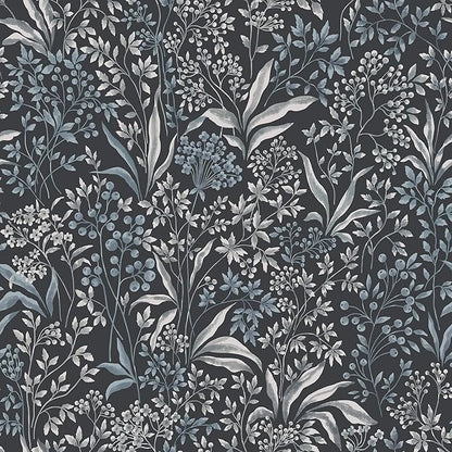 Heroad Brand 17.3''x393'' Blue Peel and Stick Wallpaper Boho Dark Blue Floral Contact Paper Removable Wallpaper Self Adhesive Wall Paper for Cabinets Waterproof Decoration for Walls