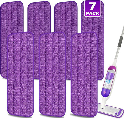 7 Count Reusable Mop Pads for Swiffer PowerMop -MEXERRIS Microfiber Wet Mops Refills PowerMop Pads Refills Machine Washable Hard Floor Mop Pads Replacement for 13''-15'' Spray Floor Mops