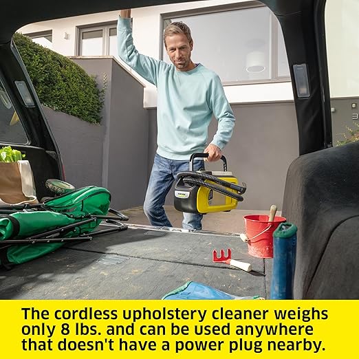Kärcher Cordless Carpet and Upholstery Cleaner, Self-Cleaning Function, Spot Cleaner for Carpets, Cars and Furniture, SE 3-18 Compact - Tool Only