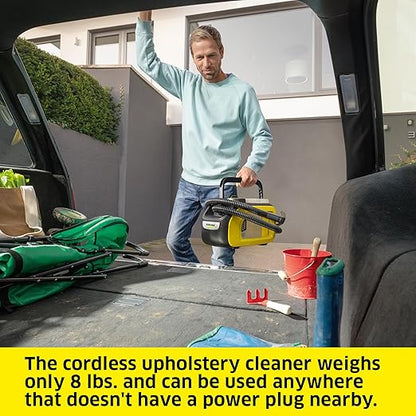 Kärcher Cordless Carpet and Upholstery Cleaner, Self-Cleaning Function, Spot Cleaner for Carpets, Cars and Furniture, SE 3-18 Compact - Tool Only