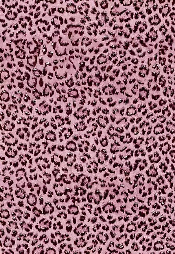 Leopard Print Peel and Stick Wallpaper, Waterproof Removable Self Adhesive Textured Wall Paper, Black and Pink Unique Funky Cheetah Contact Paper for Bedroom and Bathroom 120"X17.3"(14.4 sq. ft)