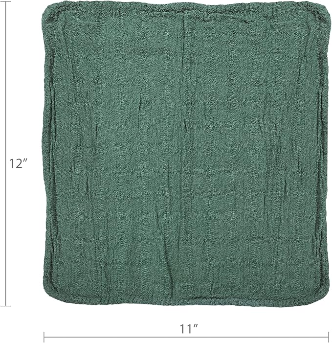Detailer's Preference Absorbent Cotton Shop Towels, Reusable Cleaning Rags for Auto, Garage, Home, Kitchen, Industrial Use, Wipe Spills, Grease, Oil, Grime, Dirt & More, 11x12, 50-Pack, Green
