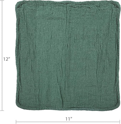 Detailer's Preference Absorbent Cotton Shop Towels, Reusable Cleaning Rags for Auto, Garage, Home, Kitchen, Industrial Use, Wipe Spills, Grease, Oil, Grime, Dirt & More, 11x12, 50-Pack, Green