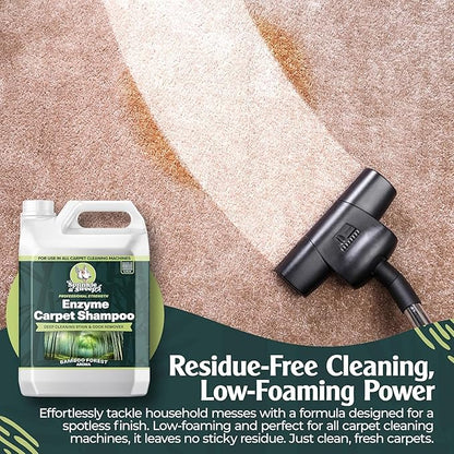 Sprinkle & Sweep: Enzyme Carpet Shampoo - 64oz, Deep Cleaning Pet Stain & Odor Remover, Dog & Cat Mess-Urine-Accident Solution, All Machine Compatible