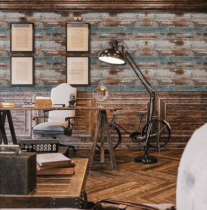 Dimoon 197''x17.7'' Thicken Wood Peel and Stick Wallpaper Waterproof Wood Contact Paper Wood Wall Paper Removable Self Adhesive Faux Rustic Wood Grain Texture Vintage Panel Wall Covering Vinyl Roll