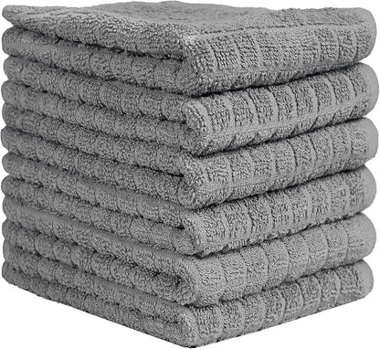 Bumble Kitchen Towels (6 Pack) | 16” x 28” | 100% Cotton Kitchen Towels | 385 GSM | Soft, Highly Absorbent & Durable Dish Towels for Kitchen | Gray