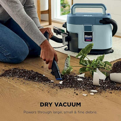 Shark EveryMess Ultra-Powerful 3-in-1 Wet Vac, Dry Vac, & Stain Eliminator with StainForce Technology, Perfect for Homes, Pets, and Cars, 3 Accessories and Cleaning Solution, Gray, VX101