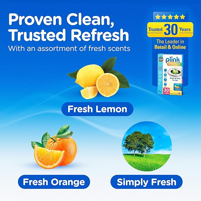 Plink Compac Garbage Disposal Cleaner, Pack of 3, Multi-Color, 30 Count