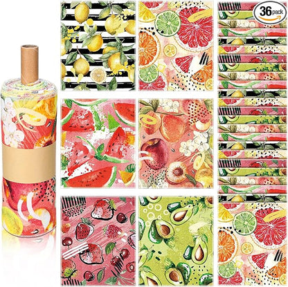 36 Pack Fruit Reusable Cleaning Cloths Washable Cotton Kitchen Towels for Home (Fresh Color)