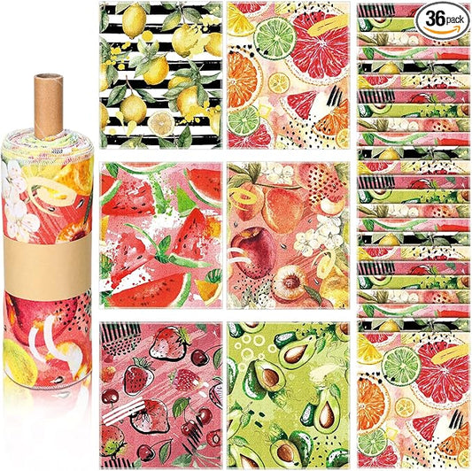 36 Pack Fruit Reusable Cleaning Cloths Washable Cotton Kitchen Towels for Home (Fresh Color)