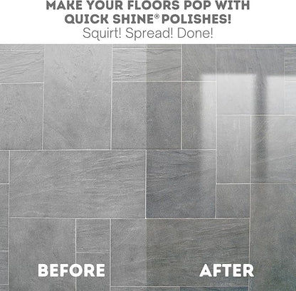 Quick Shine Multi Surface Floor Clean + Polish Mop Kit w/ 3 Reusable Pads & 1-16 oz. Floor Finish | Use Wet + Dry | Hardwood, Luxury Vinyl Plank, Laminate | Safer Choice pH Neutral Formula