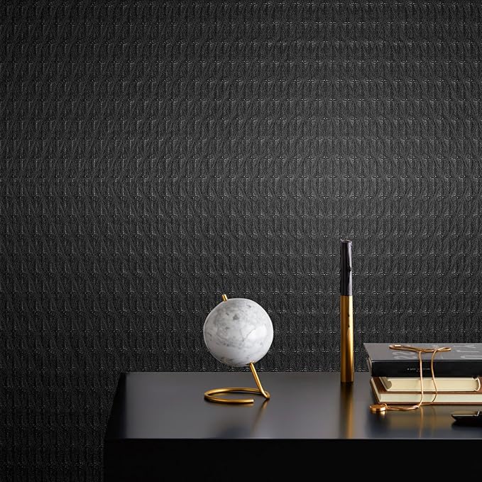 3D Peel and Stick Wallpaper, 15.7" X 118.1" Black Diamond Pattern Textured Removable Contact Paper for Walls Waterproof DIY Accent Wall Decor Self Adhesive
