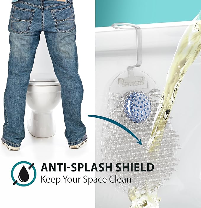 Home Bathroom Urinal Screen Deodorizer - Ocean Breeze Scent Urinal Cakes | 14-Day Anti-Splash Pad for Rimmed Toilets | 1-Pack White Hygienic Mat