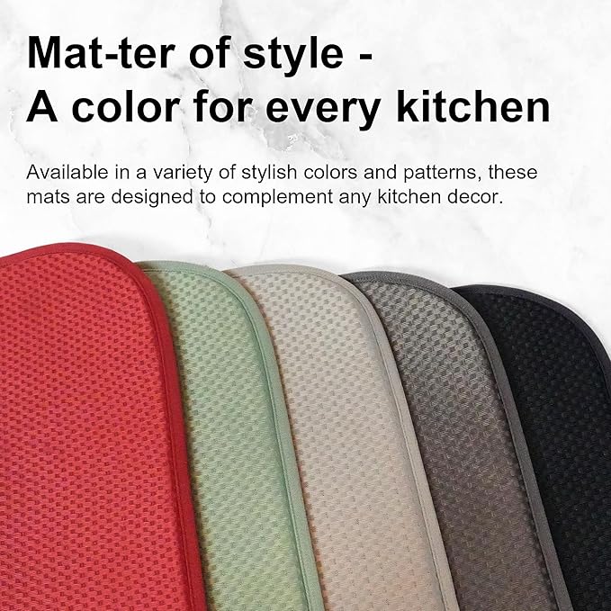 Black Dish Drying Mat XXL 17”x24” – Absorbent Kitchen Drying Mat for Kitchen Counter, Dish Rack Mat, Utensils, Pots & Pans – Dish Drying Pad, Drainer Mat, Dish Mats for Drying Dishes
