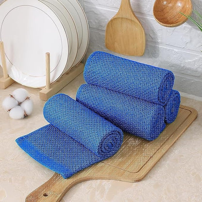 Kitinjoy 100% Cotton Waffle Weave Kitchen Hand Towels (13 X 28 Inches, Blueberry), 6-Pack Super Soft and Absorbent Dish Towel for Drying Dishes