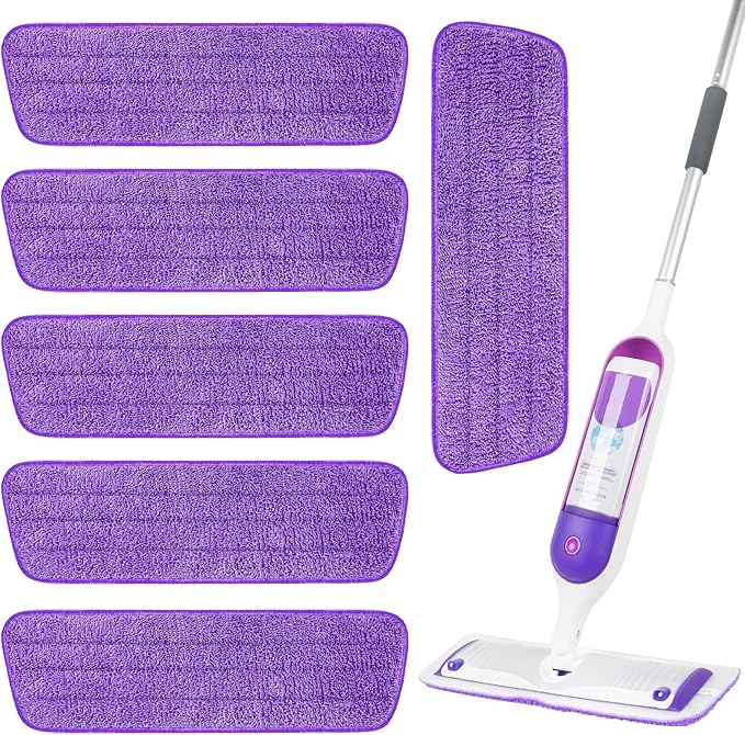 6 Pack Reusable Microfiber Mop Pads for Swiffer PowerMop, 13-16 Inch Spray Mop Replacement Refills, Machine Washable Wet Dry Pads for Hardwood Tile Multi-Surface Cleaning