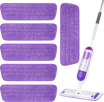 6 Pack Reusable Microfiber Mop Pads for Swiffer PowerMop, 13-16 Inch Spray Mop Replacement Refills, Machine Washable Wet Dry Pads for Hardwood Tile Multi-Surface Cleaning