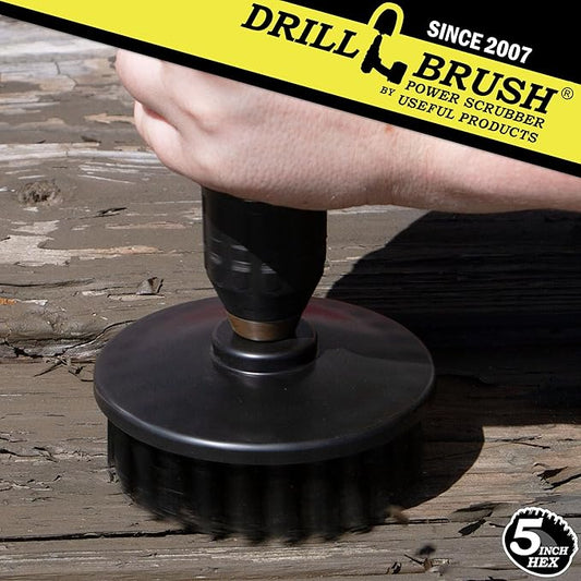 Grill Cleaning Supplies - Nylon Alternative to Wire Brush for Drill - BBQ Grill Brush Electric Spin Scrubber - BBQ Smoker Accessories - Graffiti Remover - Scrubber for Drill - Concrete Scrub Brush