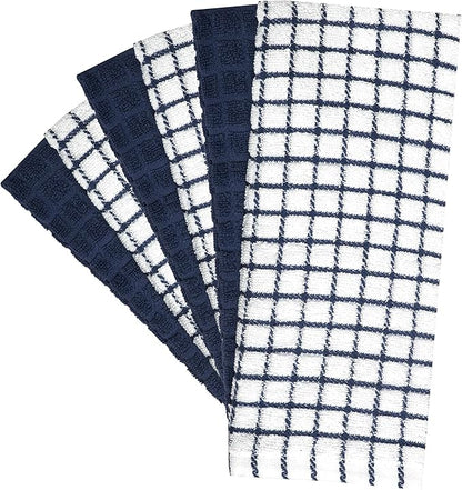 Bumble Kitchen Towels (6 Pack) | 16" x 28" | 100% Cotton Dish Towels for Kitchen | 380 GSM | Soft, Highly Absorbent & Durable Dish Towels with Hanging Loop | Navy