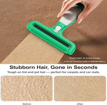 4-in-1 Pet Hair Remover & Lint Tool, Reusable Carpet Cleaner for Dog & Cat Fur - Safe for Couch, Clothes, Rugs & Car Mats - Portable Detailer with 4 Modes for Deep Cleaning & Delicate Fabrics