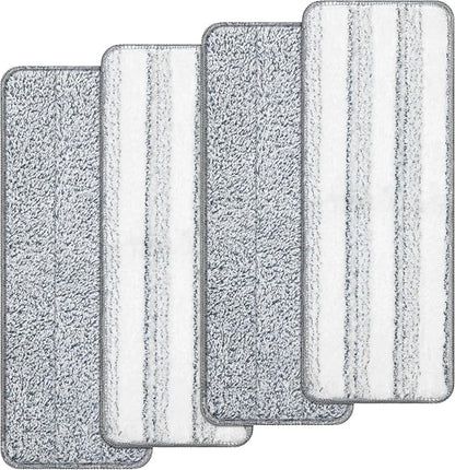 4pcs Microfiber Mop Pads Compatible with Joymoop Mop Replacement Pads for Joy Mop, 13”x4.9" Flat Mop Pads Reusable Washable Mop Head Replacement for Joymoop Mop and Bucket with Wringer Set, Mop Pads