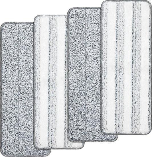 4pcs Microfiber Mop Pads Compatible with Joymoop Mop Replacement Pads for Joy Mop, 13”x4.9" Flat Mop Pads Reusable Washable Mop Head Replacement for Joymoop Mop and Bucket with Wringer Set, Mop Pads