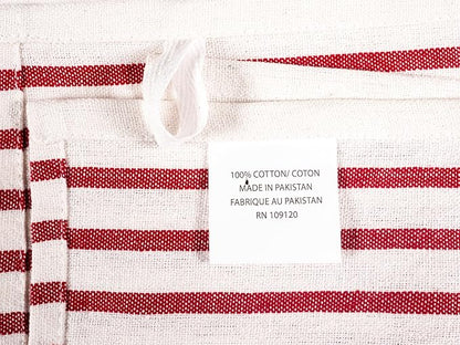 KAF Home Assorted Flat Kitchen Towels - Set of 10, 18 x 28 Inch (Red)