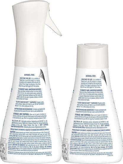Clorox Disinfecting Mist, Eucalyptus Peppermint, Household Essentials, 1 Spray and 1 Refill, 16 oz Each