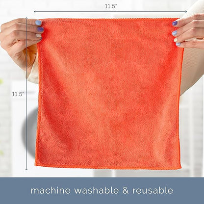 S&T INC. 12 Pack Microfiber Cleaning Cloth, Bulk Towels for Home, Reusable Microfiber Towels for Cars, Cleaning Rags, Assorted, 11.5 Inches x 11.5 Inches, 12 Count