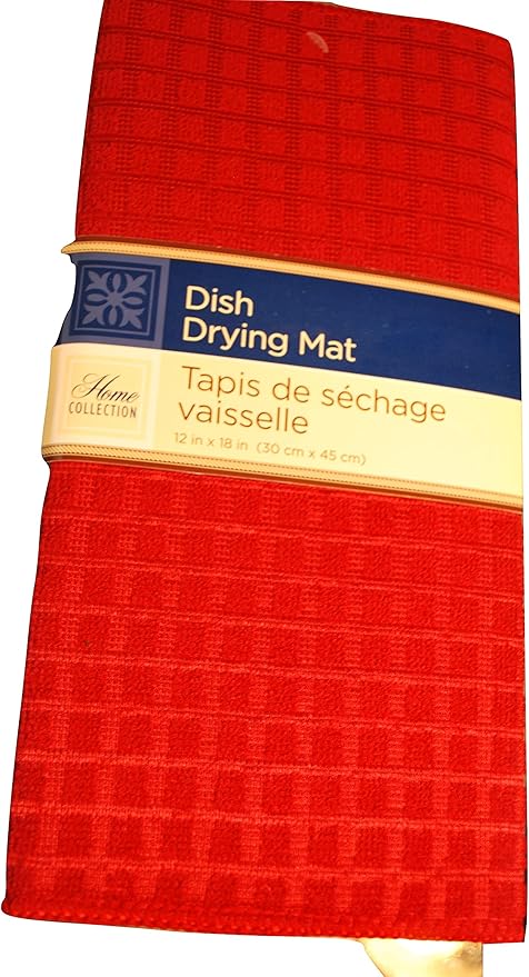 Home Collection Red Dish Drying Mat - 12" x 18"