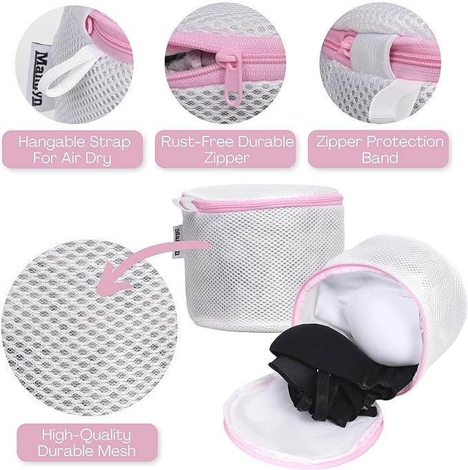 Mamlyn Mesh Bra Bags for Washing Machine, Lingerie wash Bags for Laundry (set of 2)
