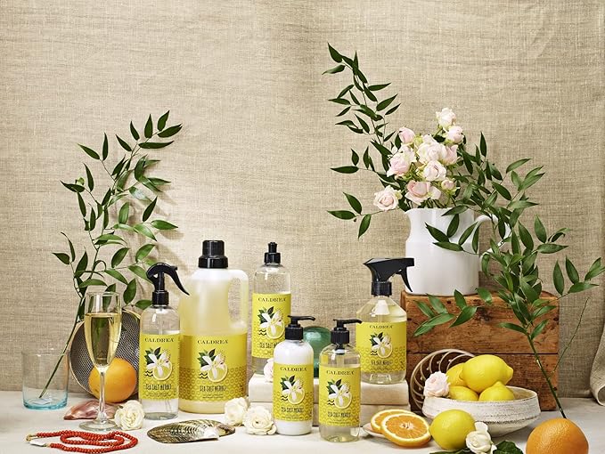 Caldrea Multi-surface Countertop Spray Cleaner, Made with Vegetable Protein Extract, Sea Salt Neroli Scent, 16 oz, 3 Pack