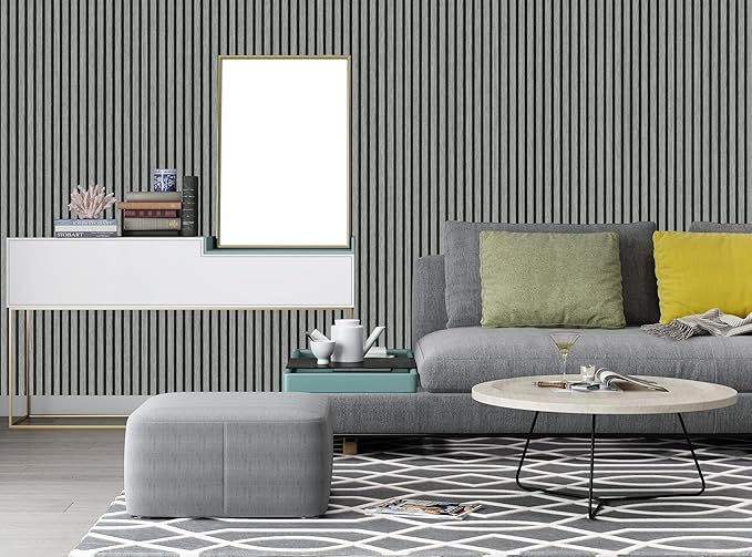 myforHD Wallpaper Peel and Stick Wood Grating Stripe Self-Adhesive Wallpaper Faux Wood Contact Paper Wood Slats Self Adhesive Wall Paper PVC Vinyl Film Removable Waterproof (Wood D, 17.3" x 118")