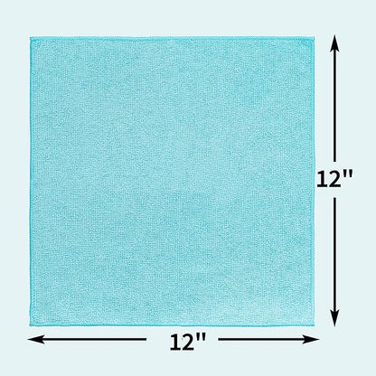 HOMERHYME Microfiber Cleaning Cloth - 60 Pack Shop Towels, 12" x 12" Cleaning Rags Lint Free, Reusable Microfiber Towels for Cars Kitchen Automotive House Office
