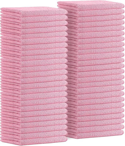 Avalon Towels Microfiber Cleaning Cloths (Value Pack of 48) - Size 16 x 16 Inches, Highly Absorbent Cleaning Rags, Lint Free, Reusable and Washable, Microfiber Towels for Cars